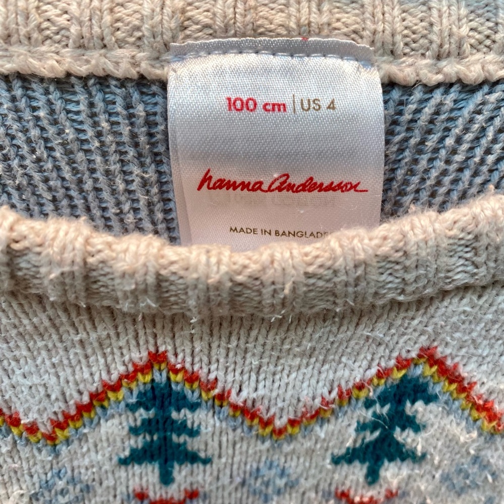 Hanna Andersson Gnome Patterned Sweater - Cream, Red, Blue, Yellow - Picture 9 of 13